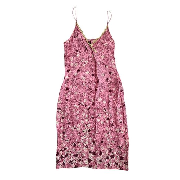 Vintage Y2K Ecote Floral Babydoll Midi Slip Dress‎ Pink Medium Fairy Romantic - Picture 1 of 8